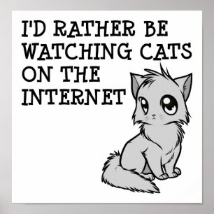 Poster Preferencialmente De Assistir Gatos Engraçado