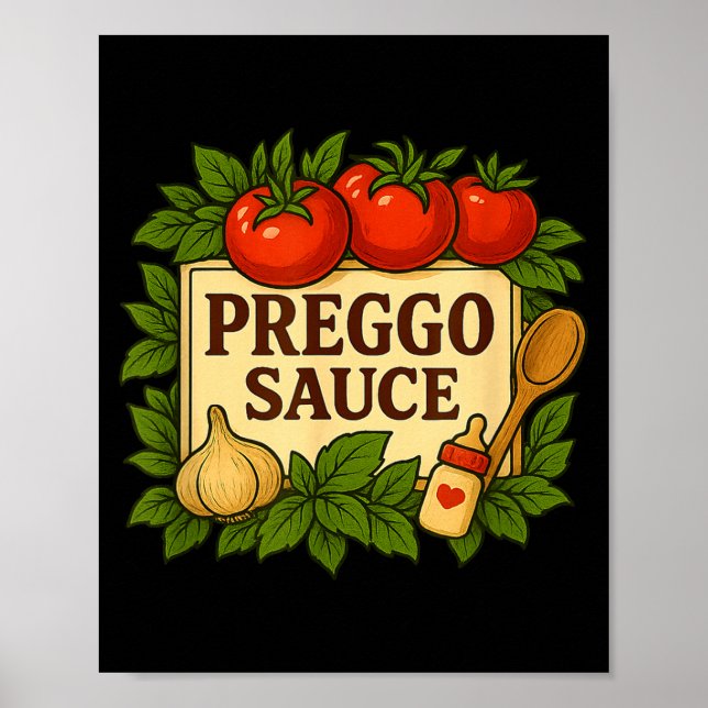 Poster Preggo Sauce Costume Funny Pregnancy Announcement  (Frente)