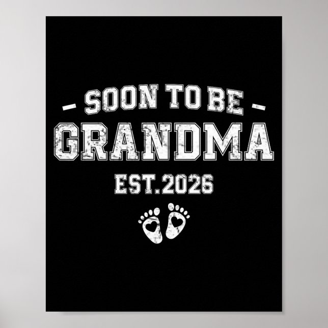 Poster Pregnancy Announcement Soon To Be Grandma 2026  (Frente)