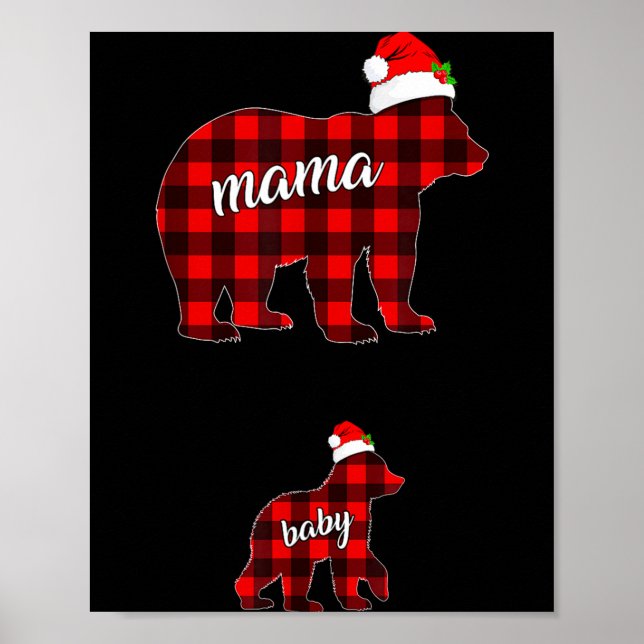 Poster Pregnant Women Mom Mama Bear Pregnancy Christmas P (Frente)