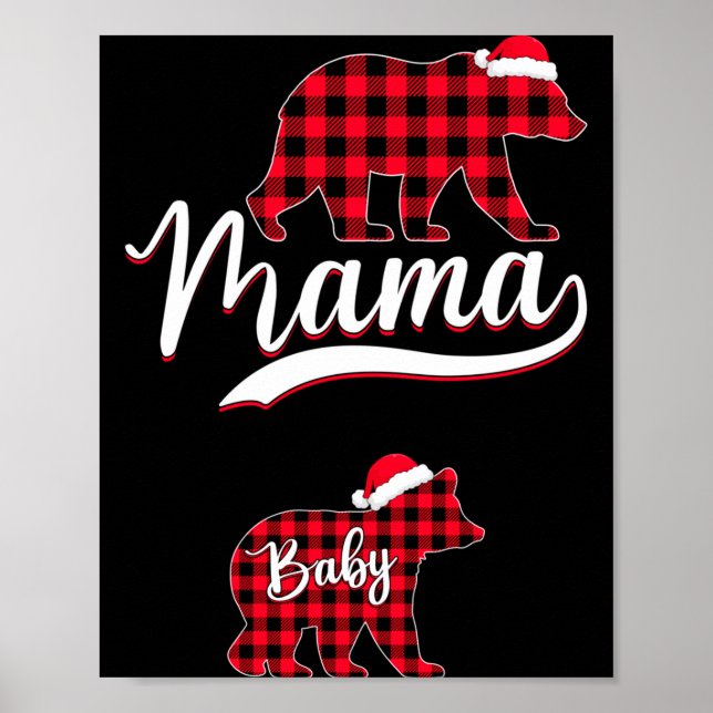 Poster Pregnant Women Mom Mama Bear Pregnancy Christmas P (Frente)