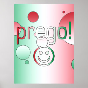 Póster Prego! Italy Flag Colors Pop Art