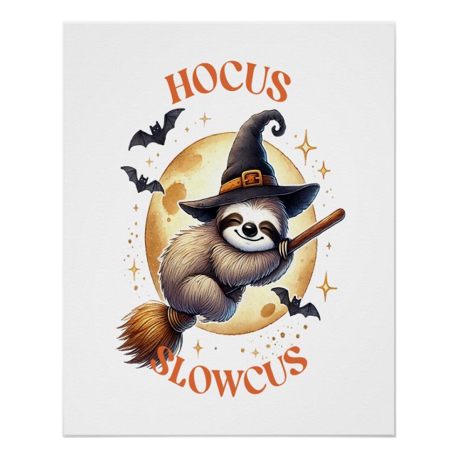 Póster Preguiça de Bruxa Hocus Slowcus (Frente)