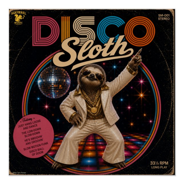 Póster Preguiça Disco (Frente)