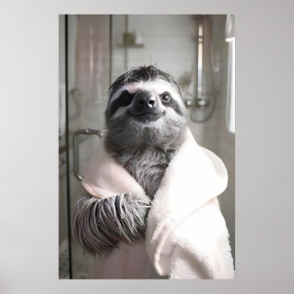 Poster Preguiça Engraçada de Robe, Arte de Parede de Banh