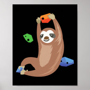 Poster Preguiça Engraçada Escalando Para Um Escalador De