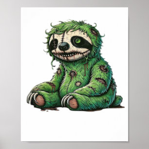 Poster Preguiça Zumbi Halloween Preguiça Zumbi Amante de 
