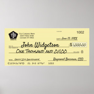 Poster Prêmio de bônus de caridade de cheque de apresenta