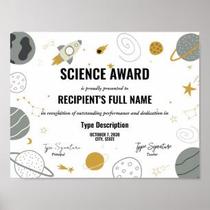 Poster Prêmio de ciência com tema espacial