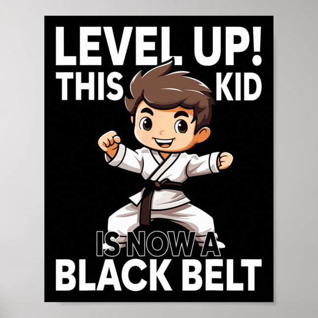 Poster Prêmio de Cinto Preto de Uniforme de Karatê para C (Frente)