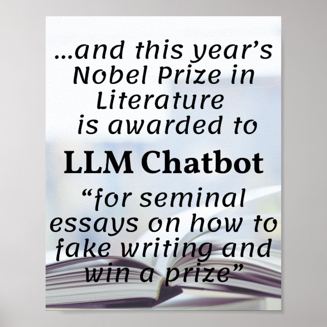 Poster Prêmio Nobel de Literatura do LLM Chatbot (Frente)