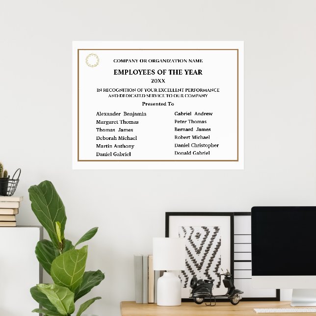 Poster Prêmios de Logotipo Empresarial Funcionários do An (Escritório em casa)
