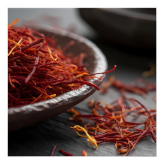 Póster Premium Saffron Threads Extreme Macro Close Up Lux