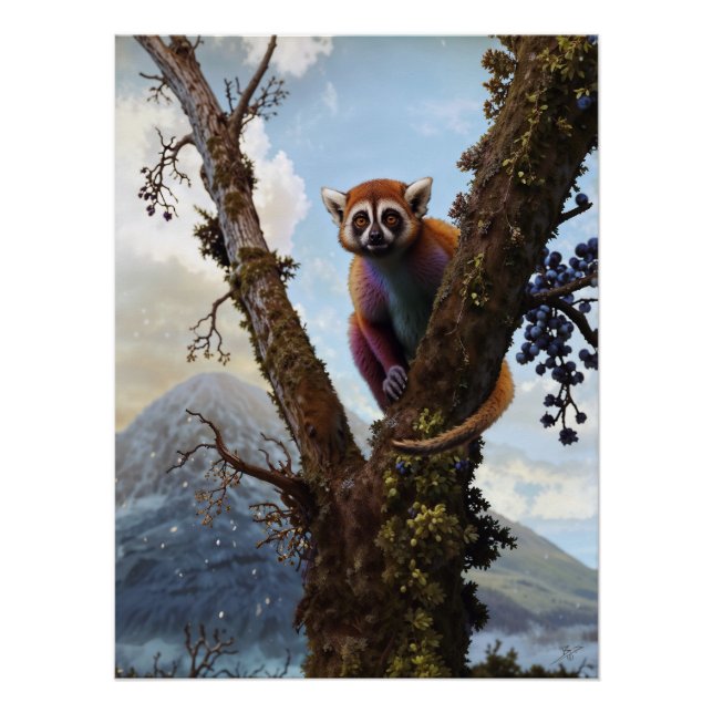 Póster Prendendo com um Lemur (Frente)