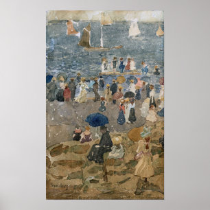 Poster Prendergast - Beach Scene North Shore, Normandia