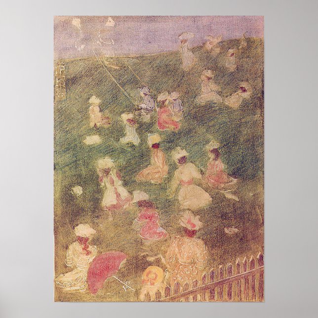Poster Prendergast - Crianças ao Brincar 1895 (Frente)
