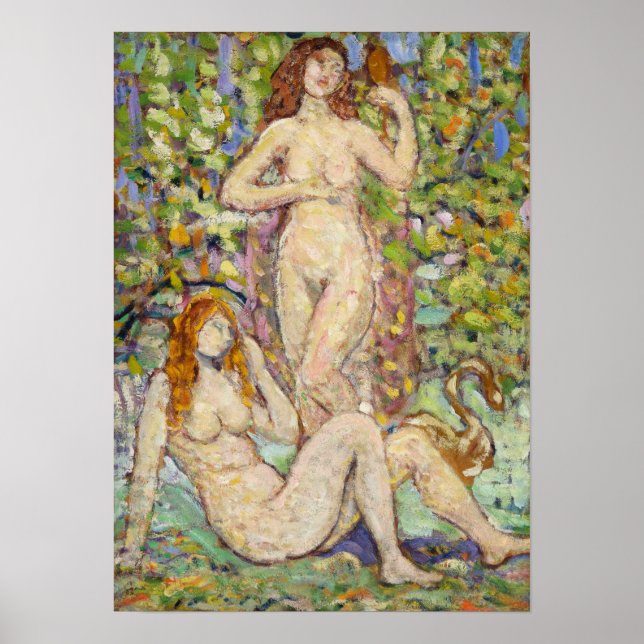 Poster Prendergast - Duas Figuras Com Cisne 1910 (Frente)