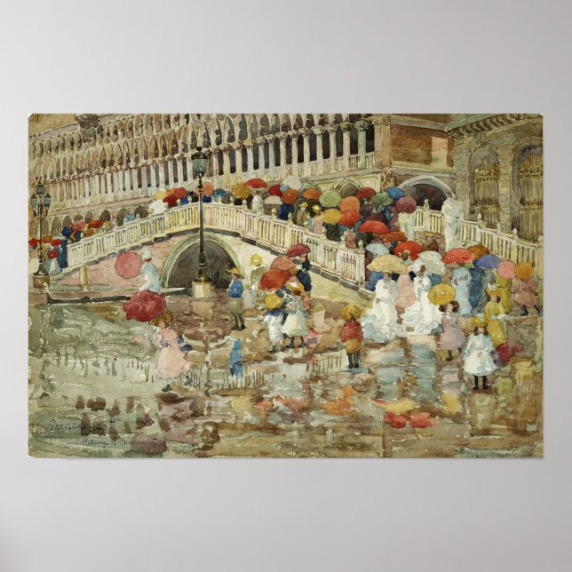 Poster Prendergast - Guarda-chuvas Na Chuva (Frente)