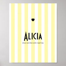 POster prénom riviera jaune