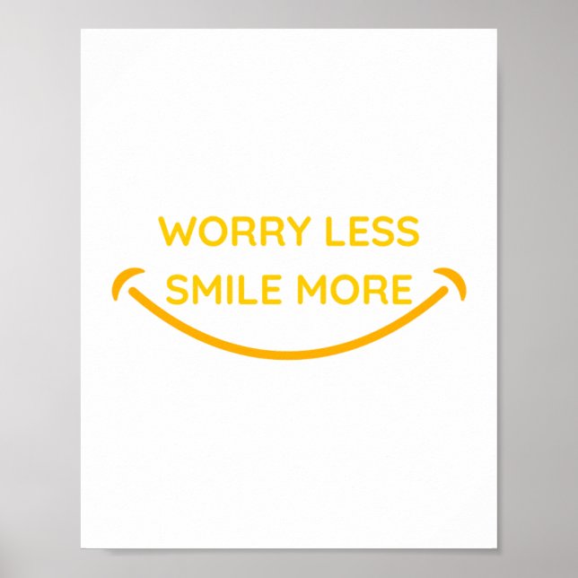 Poster Preocupe-se menos, sorria mais design de texto ama (Frente)