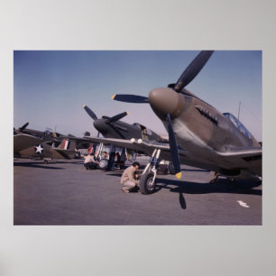Póster Preparação do mustang P-51, 1942