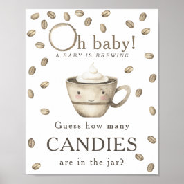 Poster Preparando café - Quantos doces estão no pote
