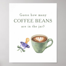 Poster Preparando café - Quantos grãos de café