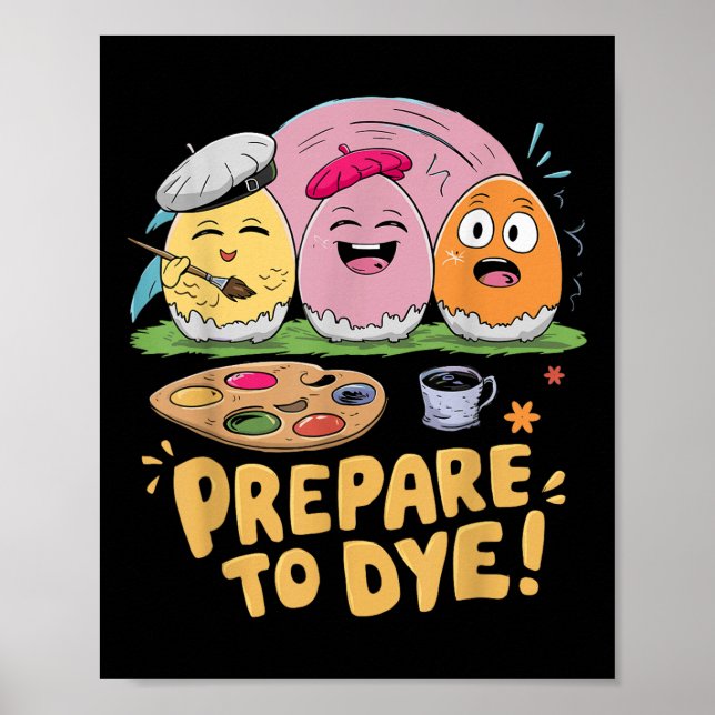 Poster Prepare-Se Para Cortar Ovos De Páscoa Tingindo pre (Frente)