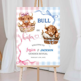 Poster Preppy Bull ou Heifer Gender Revebem-vindo