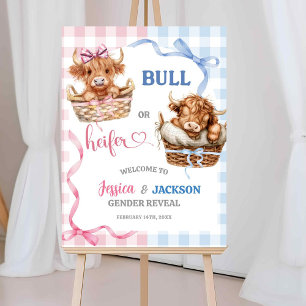 Poster Preppy Bull ou Heifer Gender Revebem-vindo