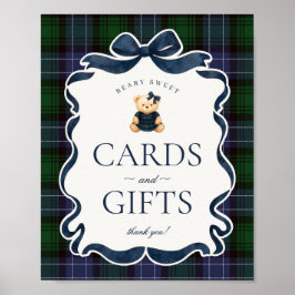 Poster Preppy Coquette Bow Bear Plaid Cards & Gifts