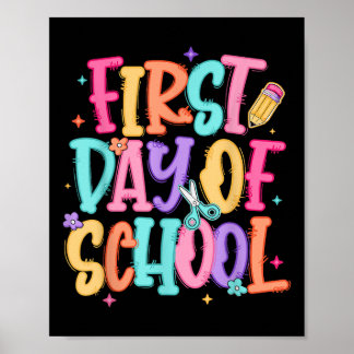 Poster Preppy First Day Of School Teacher Girls Kids Back
