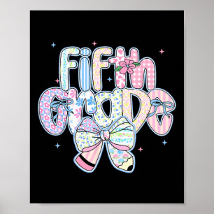 Poster Preppy Floral de Volta às Aulas 5ª Série Coquette