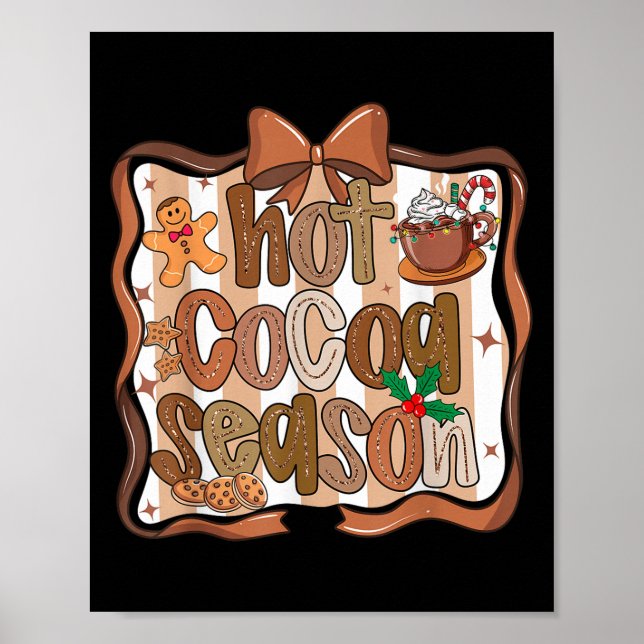 Poster Preppy Hot Cocoa Season Cookie Gingerbread Bow Xma (Frente)