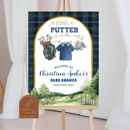 Poster Preppy Luxury Golf Baby Shower Welcome Sign