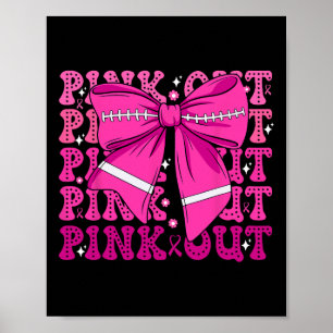 Poster Preppy Pink Out Tackear Cancer da Mama Awaren