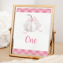 Poster Preppy Pumpkin Pumpkin Birthday Table Number Poste