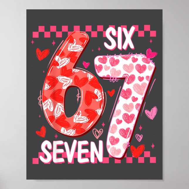 Poster Preppy Retro Coquette Bow 6 7 Six Seven Love Valen (Frente)