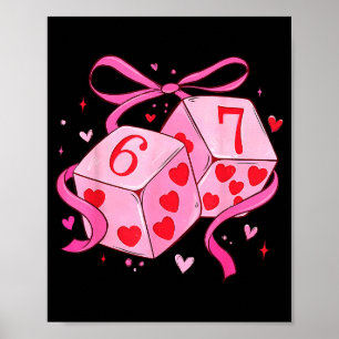 Poster Preppy Seis Sete Valentine 6 7 Meme Engraçado Coqu