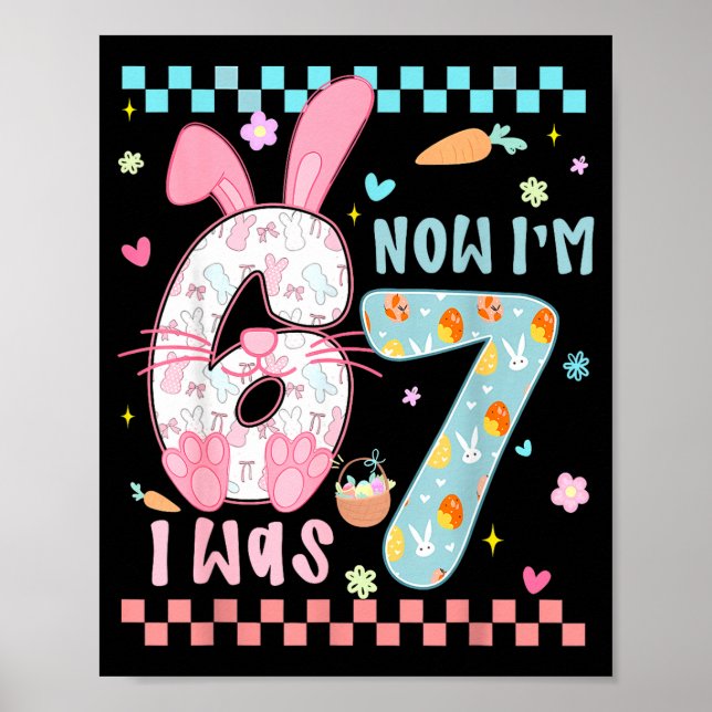 Poster Preppy Six Seven 67 Coelho de Páscoa Engraçado 6 7 (Frente)