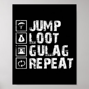 Poster Presa de Saque do Gulag Repita Presente de Jogador