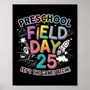 Poster Preschool Field Day 2025 Deixe Os Jogos Começarem 
