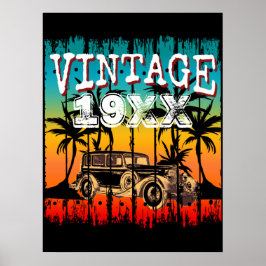 POSTER PRESENÇA DE ANO VINTAGE PERSONALIZADA DE ANIVERSÁR