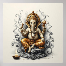 Poster Presença divina: Arte de Ganesha