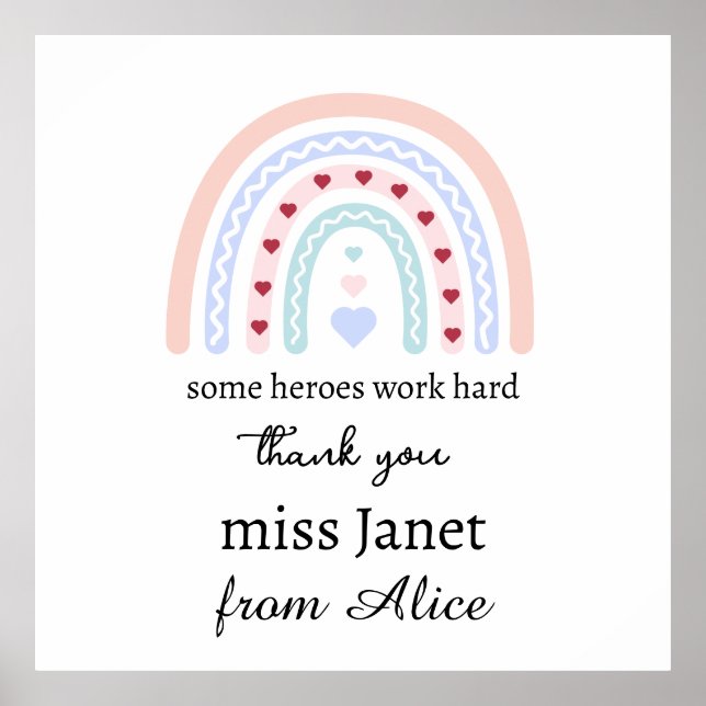 Poster Presente Arco-íris de Agradecimento de Natal do Pr (Frente)