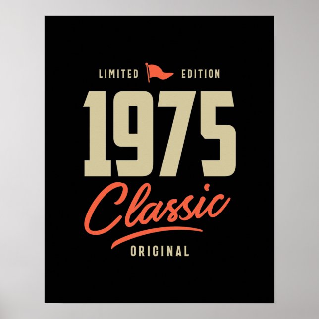Poster Presente clássico de aniversário de 1975 (Frente)