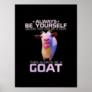 Poster Presente Colorido de Cabra Engraçado