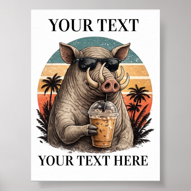 Poster Presente com Nome Personalizado de Babirusa (Frente)