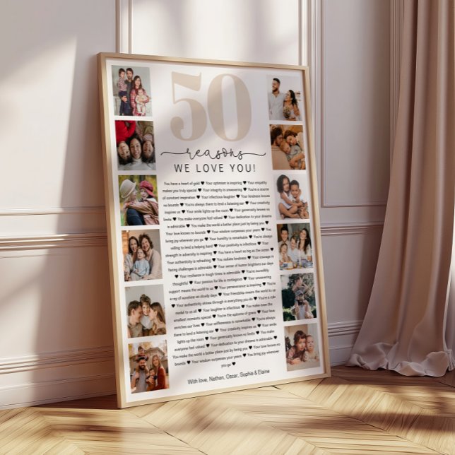 Póster Presente Comemorativo de Aniversário 50 Razões pel (Criador carregado)