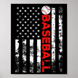 Poster Presente da Equipe de Beisebol da Bandeira America